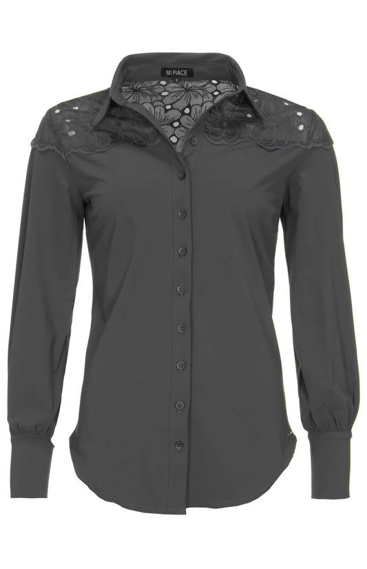 Travel blouse dark grey