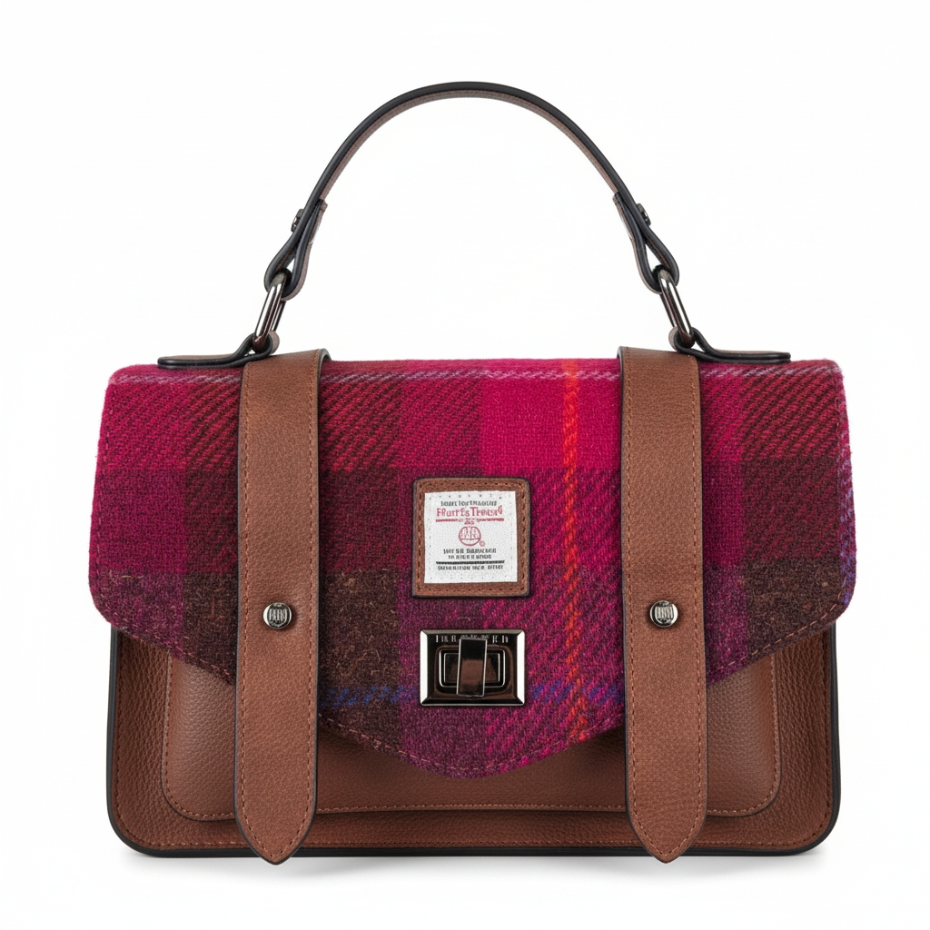 Middelgrote satchel van Harris Tweed
