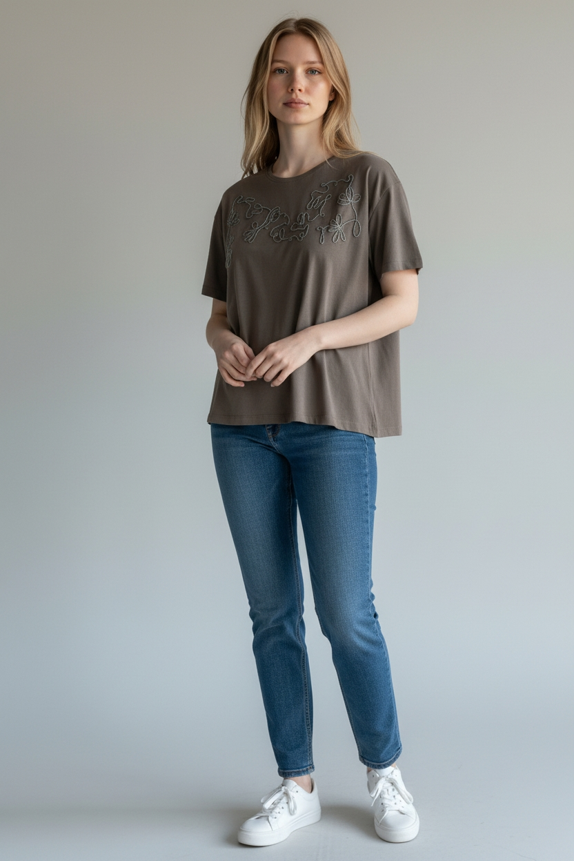 JDYANYA LIFE S/S EMB TOP