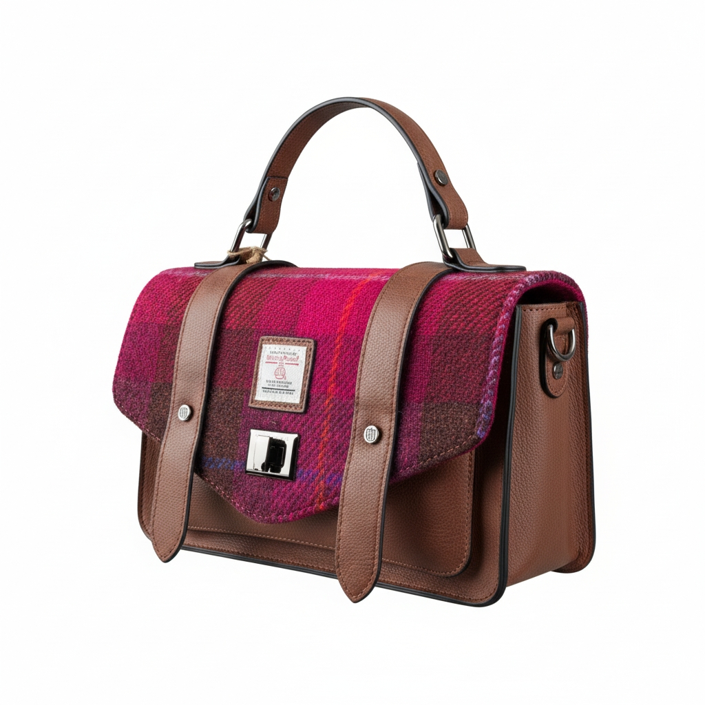 Middelgrote satchel van Harris Tweed