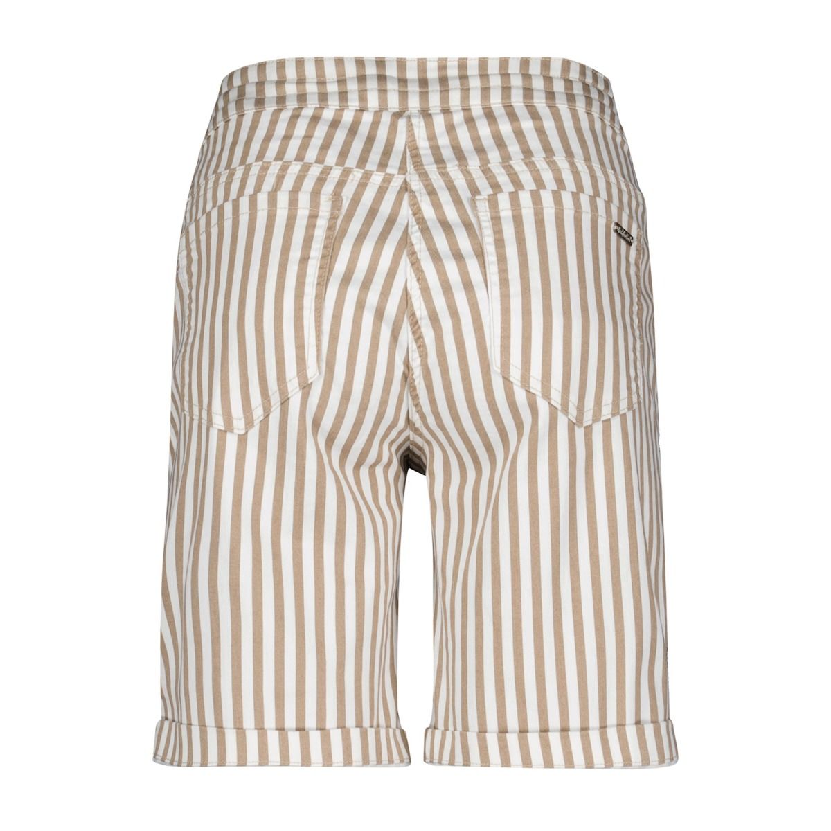 Red Button Relax short hazelnut stripe