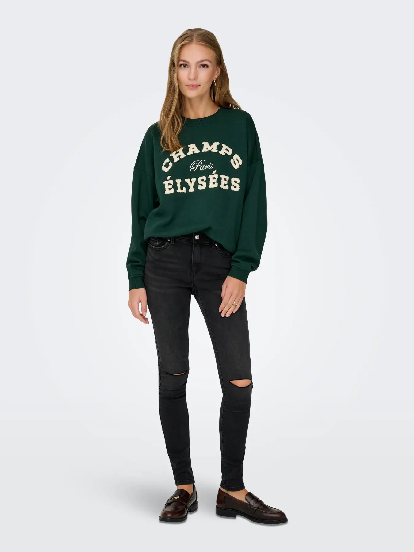 JDYMESA L/S O-NK EMB SWEAT