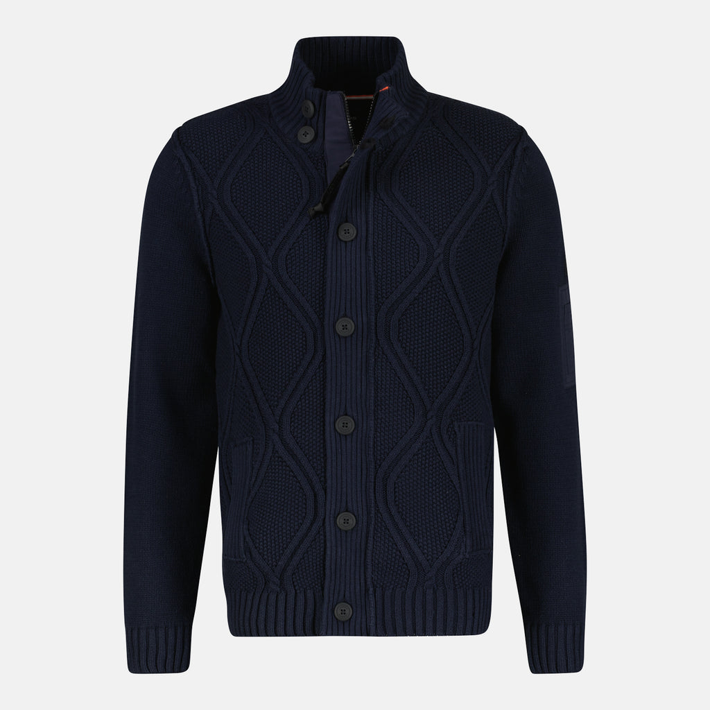 Lerros Grof gebreid vest met kabelpatroon