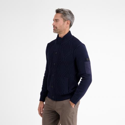 Lerros Grof gebreid vest met kabelpatroon