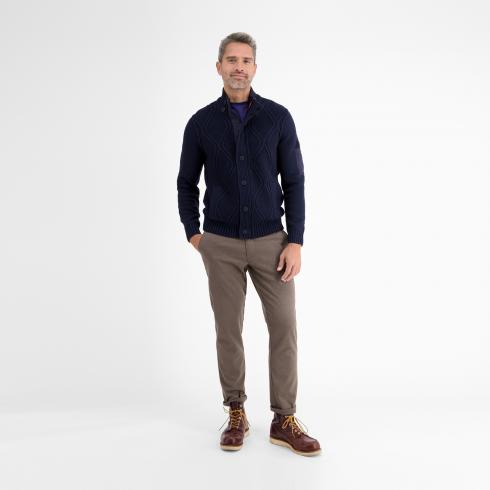 Lerros Grof gebreid vest met kabelpatroon