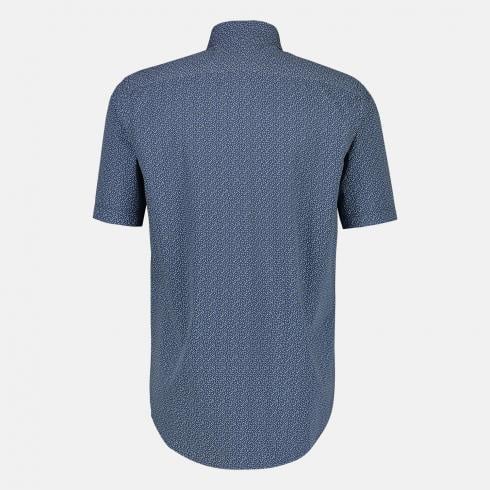 Overhemd met korte mouwen en minimale bladprint