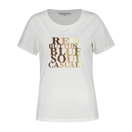 Red Button Tee Temmy Blue Soul Off White